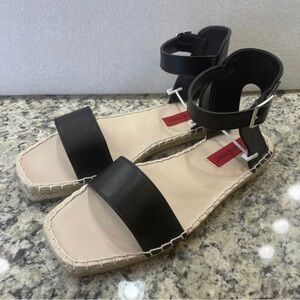 ASOS London Rebel Square Toe Espadrille Two Part Sandals